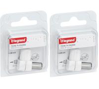 Legrand - Fiche mâle télévision coaxiale - Ø9,52mm - sortie de câble latérale (Lot de 2)