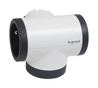 Legrand - Fiche multiprise rotative avec 2 prises latérales avec terre + USB Type-A+ Type-C- blanc et gris foncé