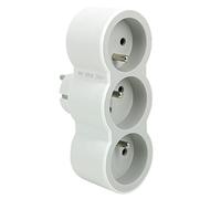 LEGRAND - Fiche Multiprise Triplite - 3 Prises Frontales avec Terre - Positionnement Horizontal - Sécurité Enfant Intégrée - Blanc et Gris Clair