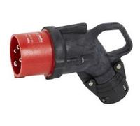 Legrand - Fiche Noire mobile coudée Hypra IP44 16A - 3P+T - caoutchouc Rouge G