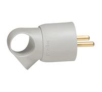 Legrand - Fiche plastique 2P+T 16A à anneau avec étiquette avec Gencod - gris - 050105