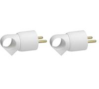 LEGRAND | Fiche Plastique 2P+T 16A À Anneau Avec Étiquette Et Gencod, Serre-Câble À Vis Pour Câble 3x1,5 mm² Max, Blanc (Lot de 2)