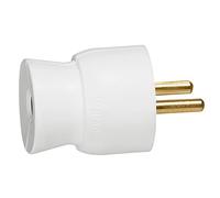 Legrand - Fiche plastique 2P+T 16A à sortie droite avec étiquette avec Gencod - blanc - 050100