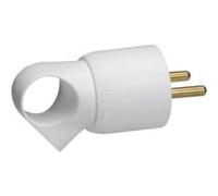 Legrand - Fiche plastique 2P+T 16A à anneau avec étiquette Gencod - blanc - 050103