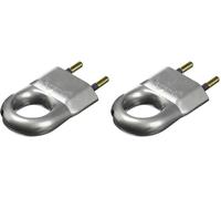 Legrand - Fiche plate mâle sans terre plastique - avec anneau extraction - aluminium (Lot de 2)