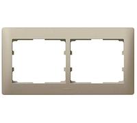 Legrand Galea Cadre double 771402 horizontal titanium, Bouton + interrupteur, Gris