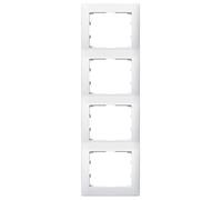 Legrand Galea Cadre quadruple 771008 ultrablanc vertical, Bouton + interrupteur, Blanc