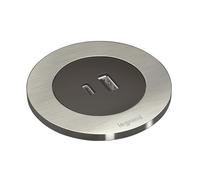 LEGRAND, Incara Disq 60 654733 Prise de charge USB C pour table encastrable 15 W Longueur du câble 2 m Fiche 2P+E Noir avec fermeture en métal