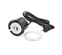 LEGRAND, Incara Disq 654730 Prise de Charge USB A+C pour Table encastrable 15 W Longueur du câble 2 m Fiche 2P+E Blanc