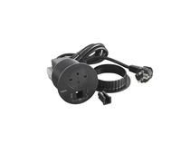 LEGRAND, Incara Disq 80 654715 Prise de Charge USB A+C, Sortie de câble pour câble réseau, Prise de Table, Multiple, 15 W, câble de 2 m, 2 fiches P+E, Noir