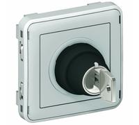 LEGRAND INTER À CLEFS 2 POSITIONS ÉTANCHE PLEXO GRIS
