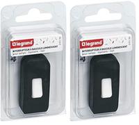 Legrand - Interrupteur à bascule pour lampe - lumineux - bipolaire - blister - noir (Lot de 2)