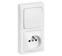 Legrand Interrupteur ALB710WH 2P+T montage vertical complet saillie – blanc