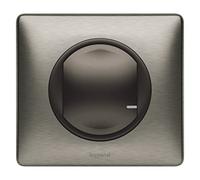 LEGRAND - Interrupteur Connecté à Option Variateur pour Installation Céliane With Netatmo - Interrupteur à Câbler - Avec Plaque - Métal Tungstène