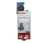 LEGRAND Interrupteur différentiel 2P 63A 30mA type A, DX³, 230V, IP20 | 2P, type A, 63A, 30mA, 230V, 2 modules, arrivée haute départ haute, IP20, sans halogène, visualisation immédiate du défaut