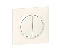 Legrand - Interrupteur double ou interrupteur 2 voies Dooxie 10A-230 V ~ fourni avec plaque carrée blanche