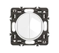 LEGRAND - Interrupteur Double ou Va-et-vient - 10A - Commande d'Eclairage Complète - A compléter avec une plaque - Blanc