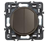 Legrand Interrupteur double/va‑et‑vient Céliane Soft 10A Prêt à installer Graphite