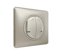 Legrand Interrupteur Double sans Fil On/Off pour Éclairage et Prises Connectés Céliane with Netatmo Complet (Fixation Adhésive, Support, Enjoliveur, Plaque) - Finition Blanc - 199169
