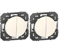 LEGRAND - Interrupteur Mural Double ou Va-et-vient 10AX dooxie - Commande d'Éclairage (Sans Plaque) - Prêt à Installer - Fabriqué En France - Blanc (Lot de 2)
