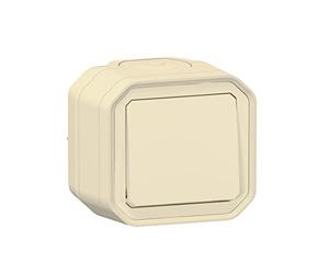 LEGRAND - Interrupteur Mural Etanche Simple ou Va-et-vient 10A Plexo - Commande d'Éclairage Complète Prête à Installer - Pose en Apparent - Fabriqué En France - Sable, Beige