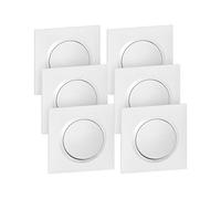 Legrand – Interrupteur mural/va-et-vient dooxie 10AX plaque carrée Blanc – Lot de 6
