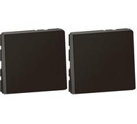 LEGRAND - Interrupteur Mural Simple ou Va-et-vient 10A Mosaic Easy-Led - Commande d'Éclairage 2 Modules - Sans Plaque/Sans Support - Fabriqué En France - Noir Mat (Lot de 2)
