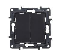 LEGRAND Interrupteur ou commutateur double composable 10AX pour installation encastrée, gamme Niloé Step, couleur anthracite, 398228
