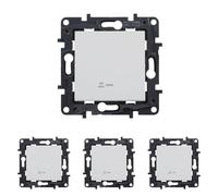 LEGRAND Interrupteur ou commutateur lumineux composable 10AX pour installation encastrée, gamme Niloé Step, couleur blanc, 398223 (Lot de 4)