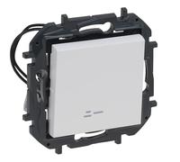 LEGRAND Interrupteur ou commutateur lumineux composable 10AX pour installation encastrée, gamme Niloé Step, couleur blanc, 398223B