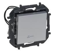 LEGRAND Interrupteur ou commutateur lumineux composable 10AX pour installation encastrée, gamme Niloé Step, couleur aluminium, 398224B