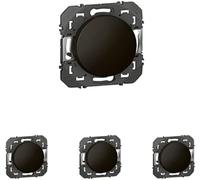 Legrand - Interrupteur ou va-et-vient dooxie 10AX 250V~ finition noir - emballage blister, Paquet de 4