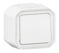 LEGRAND - Interrupteur Mural Etanche Simple ou Va-et-vient 10A Plexo - Commande d'Éclairage Complète Prête à Installer - Pose en Apparent - Fabriqué En France - Blanc