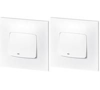 LEGRAND - Interrupteur ou Va-et-vient Neptune 10A - Commande d'Éclairage Monobloc avec Voyant (Fourni) - Prêt à Installer - Blanc (Lot de 2)