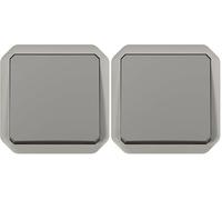 LEGRAND | Interrupteur ou va-et-vient Plexo, Étanche IP55, Résistant IK08, Usage intérieur/extérieur, Connexion rapide sans outil, Gris (Lot de 2)