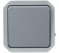 LEGRAND | Interrupteur ou va-et-vient Plexo, Étanche IP55, Résistant IK08, Usage intérieur/extérieur, Connexion rapide sans outil, Gris