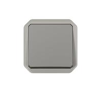 LEGRAND | Interrupteur ou va-et-vient Plexo, Étanche IP55, Résistant IK08, Usage intérieur/extérieur, Connexion rapide sans outil, Gris