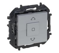 LEGRAND Interrupteur pour volets roulants 6AX pour installation encastrée, gamme Niloé Step, couleur aluminium, 398245B