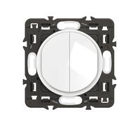 LEGRAND - Interrupteur Poussoir Double - 6A - Commande d'Eclairage Complète - A compléter avec une plaque - Blanc