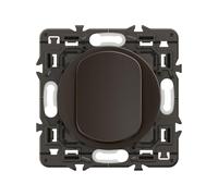 LEGRAND - Interrupteur Poussoir lumineux (voyant fourni) - 6A - Commande d'Eclairage Complète - Prêt à Installer à compléter avec une Plaque - Noir