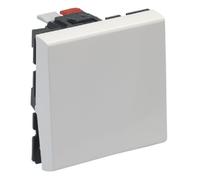 LEGRAND Interrupteur Poussoir simple 6A 2 modules Mosaic blanc avec enjoliveur blanc