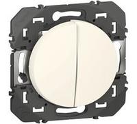Legrand Interrupteur va-et-vient + poussoir Dooxie – Connexion rapide sans outil, Blanc brillant