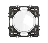 LEGRAND - Interrupteur/Va-et-vient double Céliane lumineux 10A - Design moderne - A équiper d'une plaque - blanc