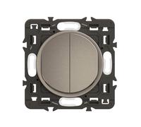 LEGRAND - Interrupteur Va-et-Vient + Poussoir Céliane - Commande d'Eclairage Silencieuse - A compléter avec une plaque - Titanium