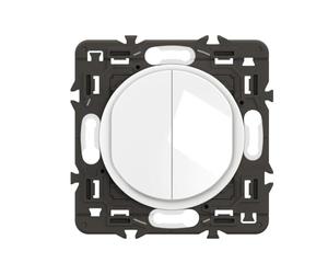 LEGRAND - Interrupteur Va-et-Vient + Poussoir Céliane - Commande d'Eclairage Silencieuse - A compléter avec une plaque - Blanc