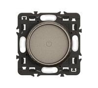 LEGRAND - Interrupteur Variateur rotatif - toutes lampes dimmables jusqu'à 200W - Commande d'Eclairage Complète - Prêt à Installer - Titanium