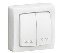LEGRAND Interrupteur volet roulant, LES Apparents, blanc, IP20, 6A 230V | Pour volets roulants, pose en saillie, blanc brillant, plastique sans halogène, 6A 230V, complet avec cadre, IP20