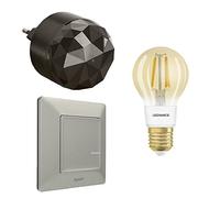 LEGRAND, Kit de démarrage Smart Lighting, ampoule intelligente à intensité variable (WiFi), commande vocale (Alexa, Apple, Google), ampoule vintage, Plug'n'Play, Valena Life w. Netatmo, couleur