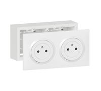 Legrand – Kit double prise 2P+T Dooxie 16A précâblées pour montage en saillie avec cadre blanc