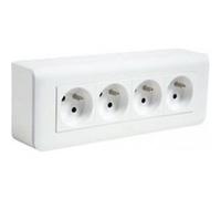 Kit 4 prises Legrand MOSAÏC en saillie blanc